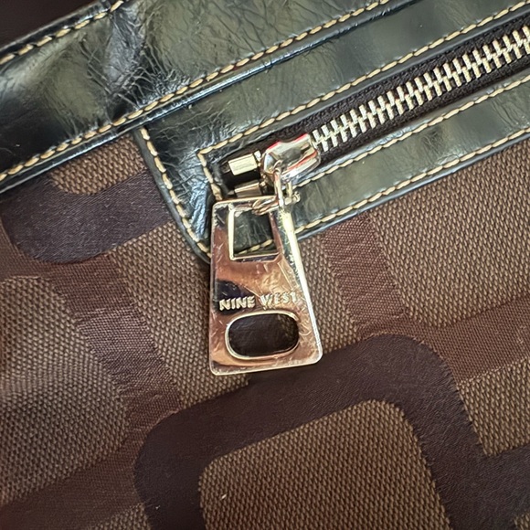 Nine West Brown Patterned Tote with Black Trim - Picture 10 of 16